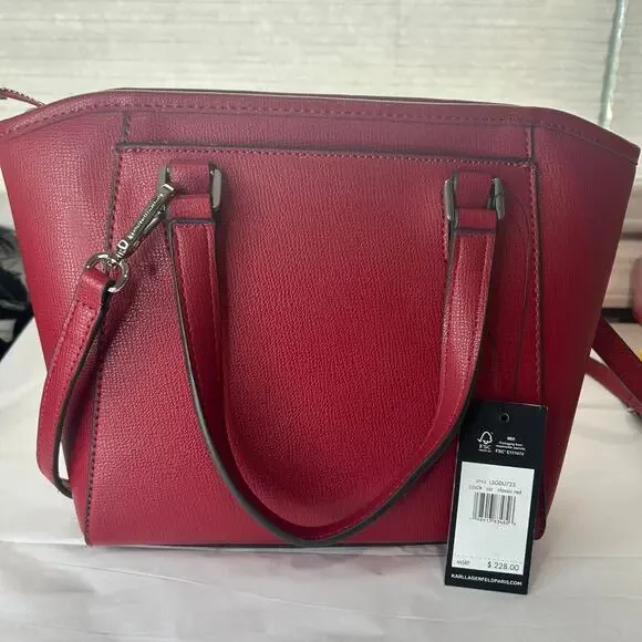 Karl lagerfeld burgundy crossbody bag - Picture 2 of 8